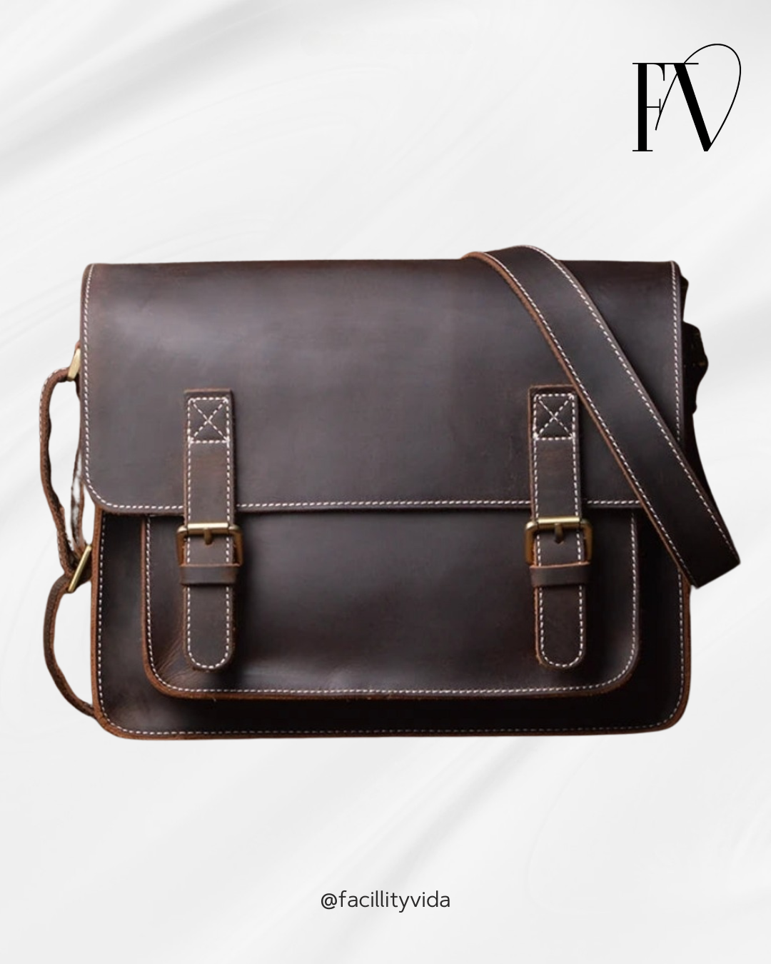 Pasta Masculina de Couro Legítimo – Modelo Mailman