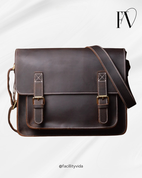 Pasta Masculina de Couro Legítimo – Modelo Mailman