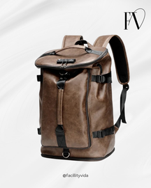 Mochila Masculina Versátil de Couro Antifurto