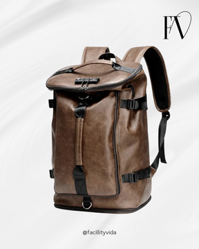 Mochila Masculina Versátil de Couro Antifurto