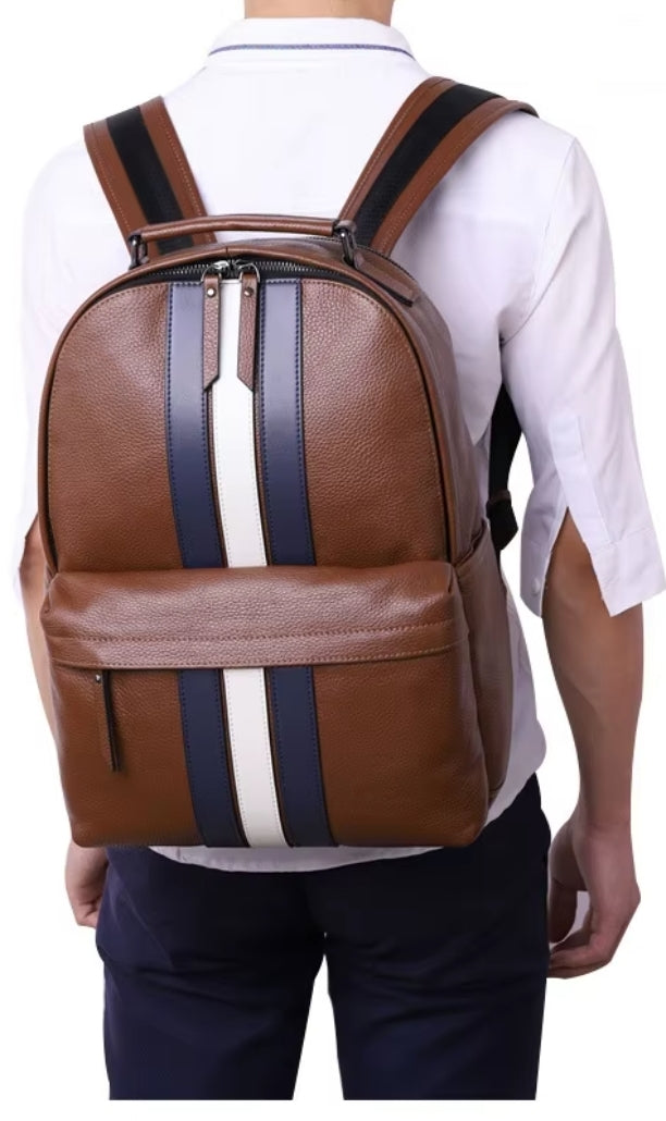 Mochila Masculina de Couro Genuíno para Notebook – Modelo Paris