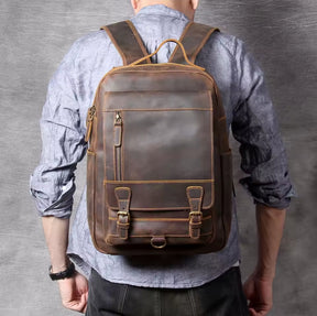 Mochila Masculina de Couro Legítimo para Notebook – Modelo Clássico Premium!