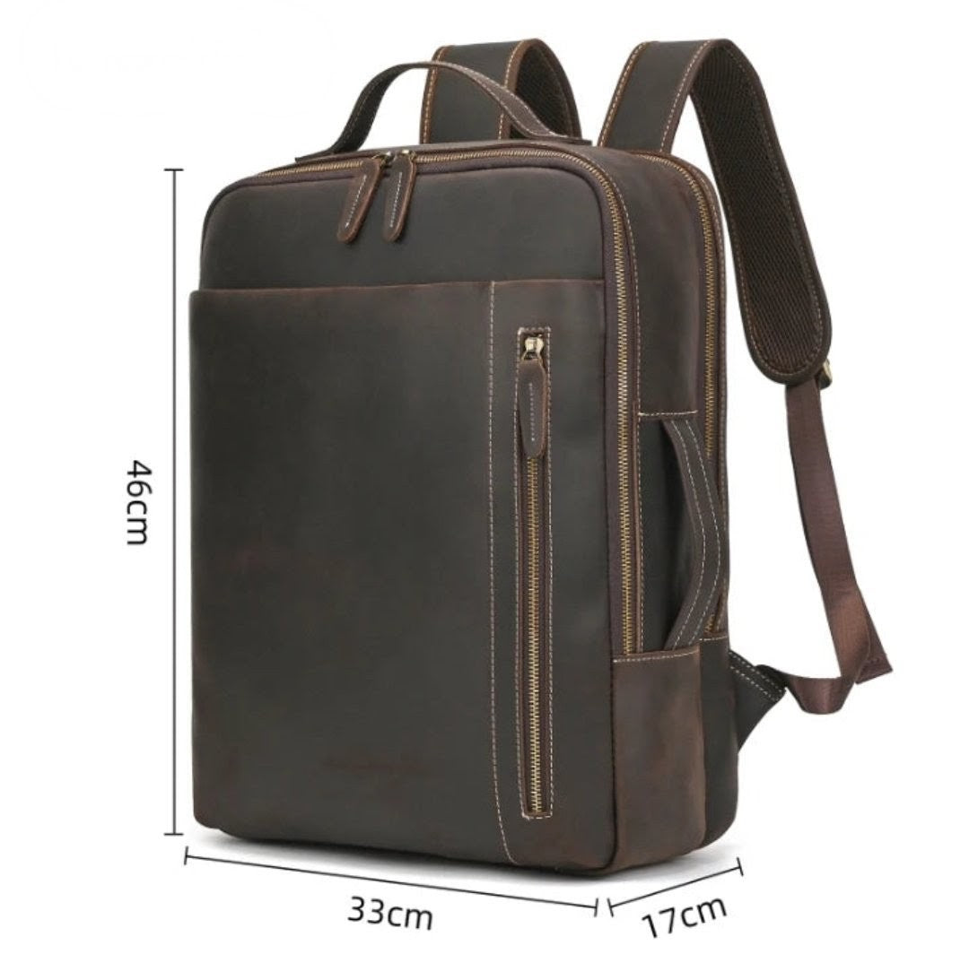 Mochila em Couro Legítimo de Viagem - Modelo Executivo