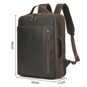 Mochila em Couro Legítimo de Viagem - Modelo Executivo