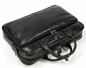 Maleta Masculina de Couro Legítimo All Black – Modelo Prime