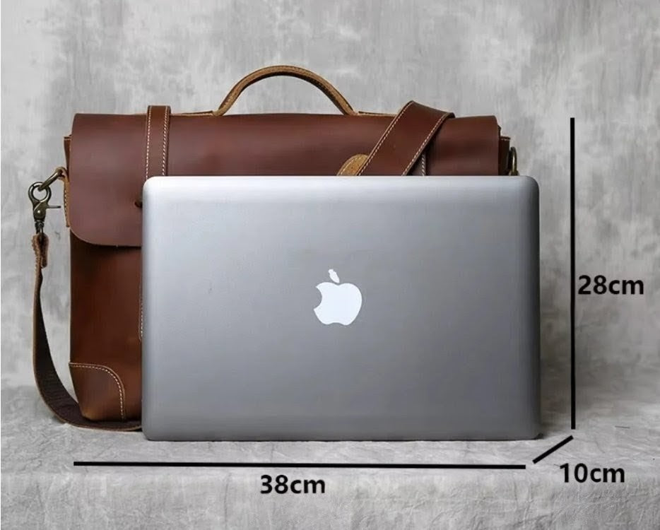 Pasta Masculina de Couro Executiva para Notebook Retro Brow