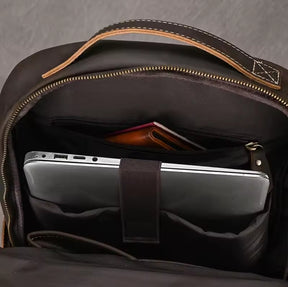 Mochila Masculina de Couro Legítimo para Notebook 15 polegadas – Modelo Clássico Slim FACILITYVIDA
