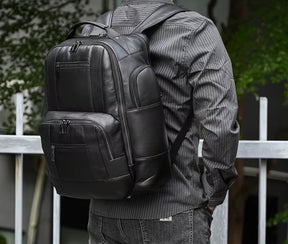 Mochila Masculina de Couro Legítimo para Notebook – Modelo Prime