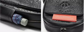Mochila Masculina Executiva de Couro Legítimo – Modelo Crocodilo