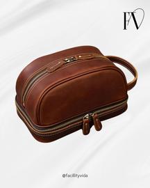 Nécessaire Masculina de Couro Genuíno – Modelo Cowhide