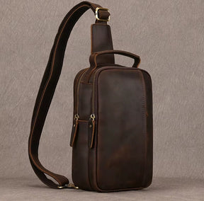 Bolsa Transversal Masculina de Couro Legítimo