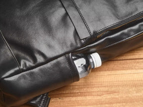 Mochila de Couro para Notebook – Modelo Vintage All Black