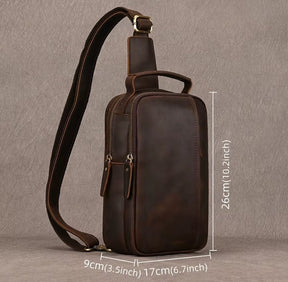 Bolsa Transversal Masculina de Couro Legítimo