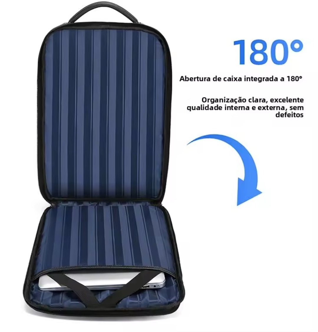 Mochila de Couro Legítimo Impermeável para Notebook