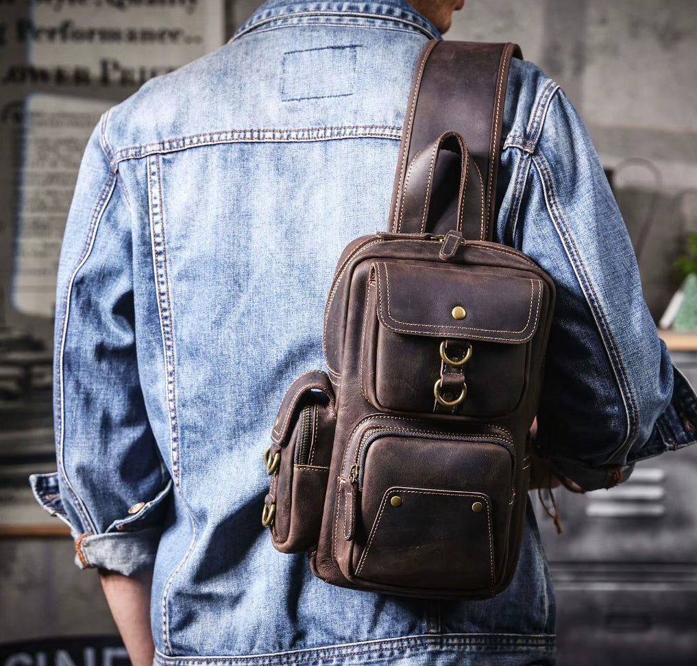 Bolsa Transversal Masculina Prime de Couro Legítimo