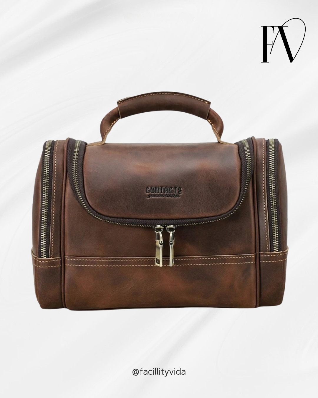 Nécessaire Masculina de Couro Estilo Retrô!