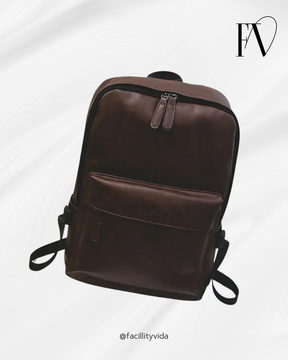 Mochila de Couro Impermeável para Notebook – Modelo Casual!