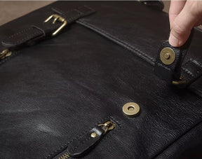 Mochila de Couro Legítimo Linha Prime Retro Allblack