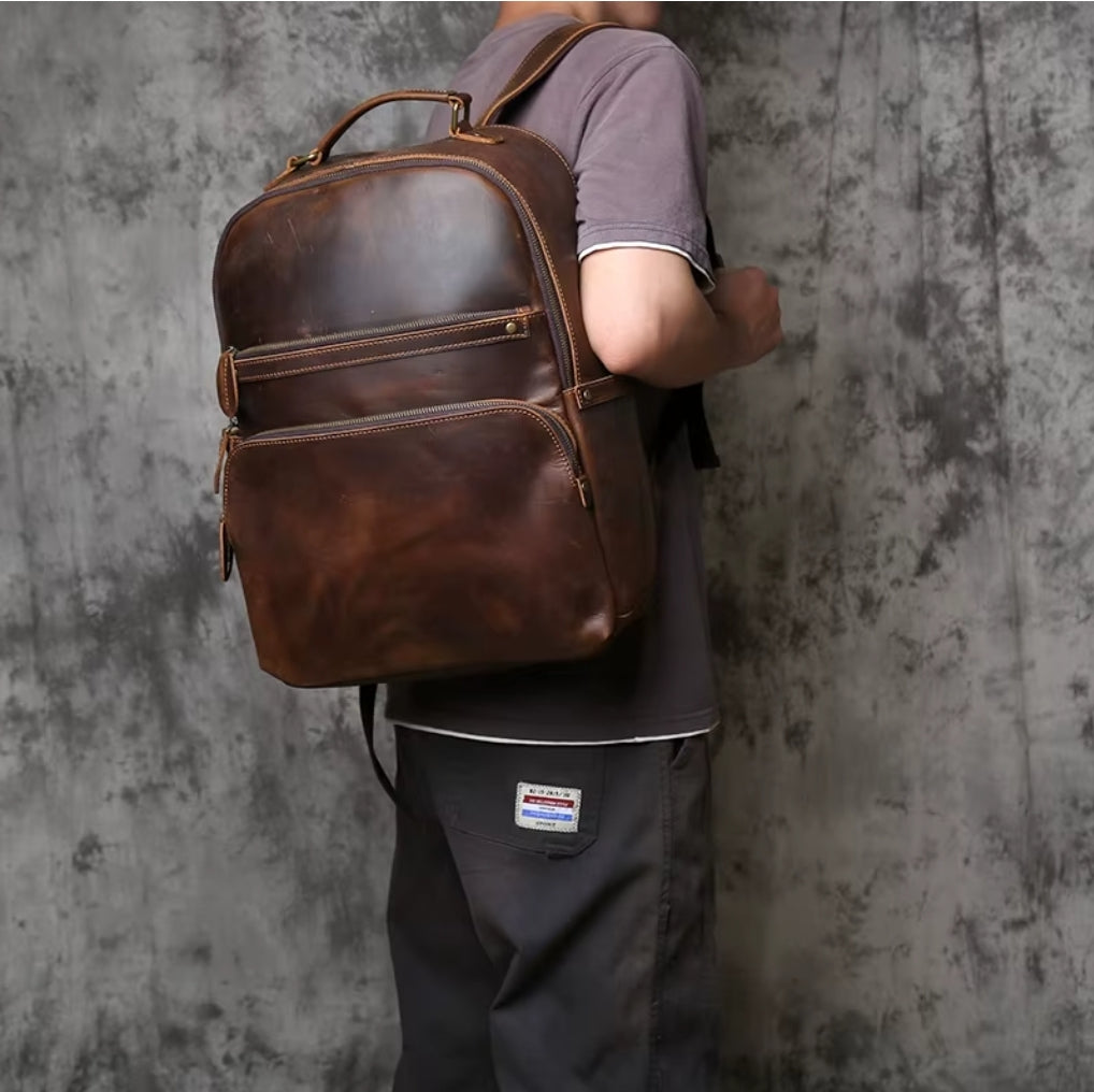 Mochila em Couro Legítimo Vintage Prime