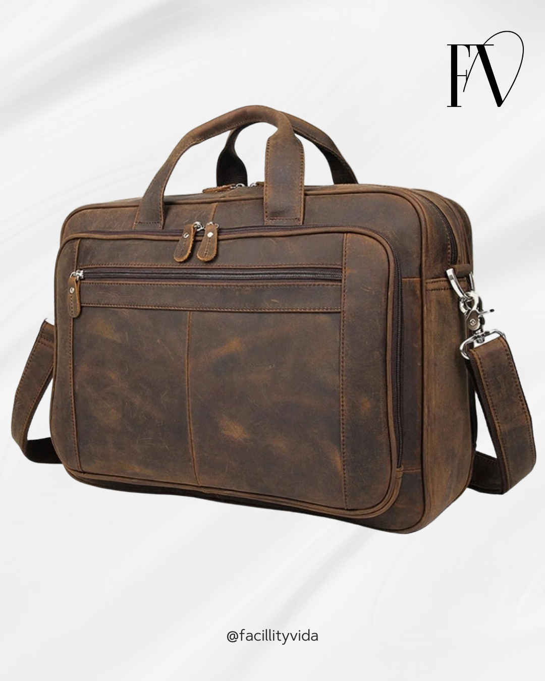 Pasta Masculina de Couro Genuíno 17 polegadas para notebook!