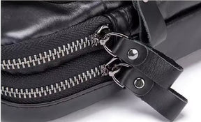 Bolsa Transversal Masculina de Couro Legítimo All Black