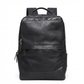 Mochila de Couro para Notebook – Modelo Vintage All Black