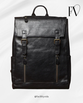 Mochila de Couro Legítimo Linha Prime Retro Allblack