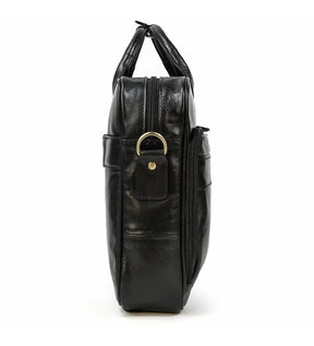 Maleta Masculina de Couro Legítimo All Black – Modelo Prime
