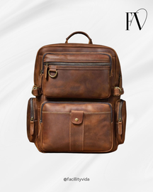 Mochila Masculina de Couro Original para Laptop – Modelo Prestige