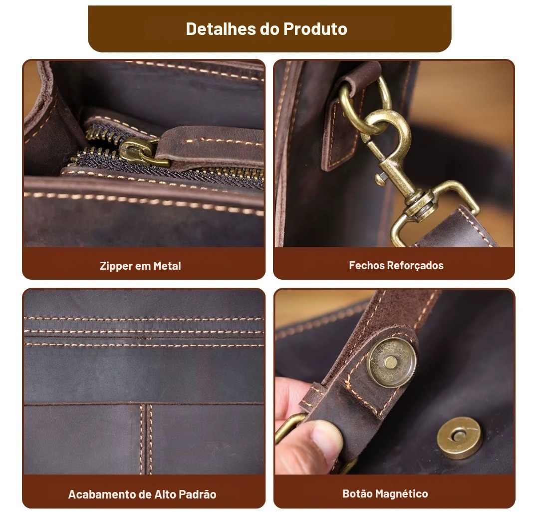 Pasta Masculina Executiva de Couro Legítimo – Modelo Prime