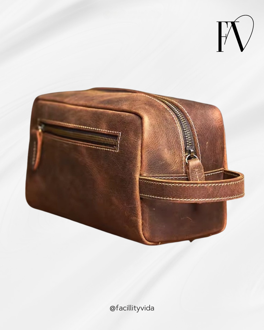 Nécessaire Masculina de Couro Premium – Modelo Vintage Clássico