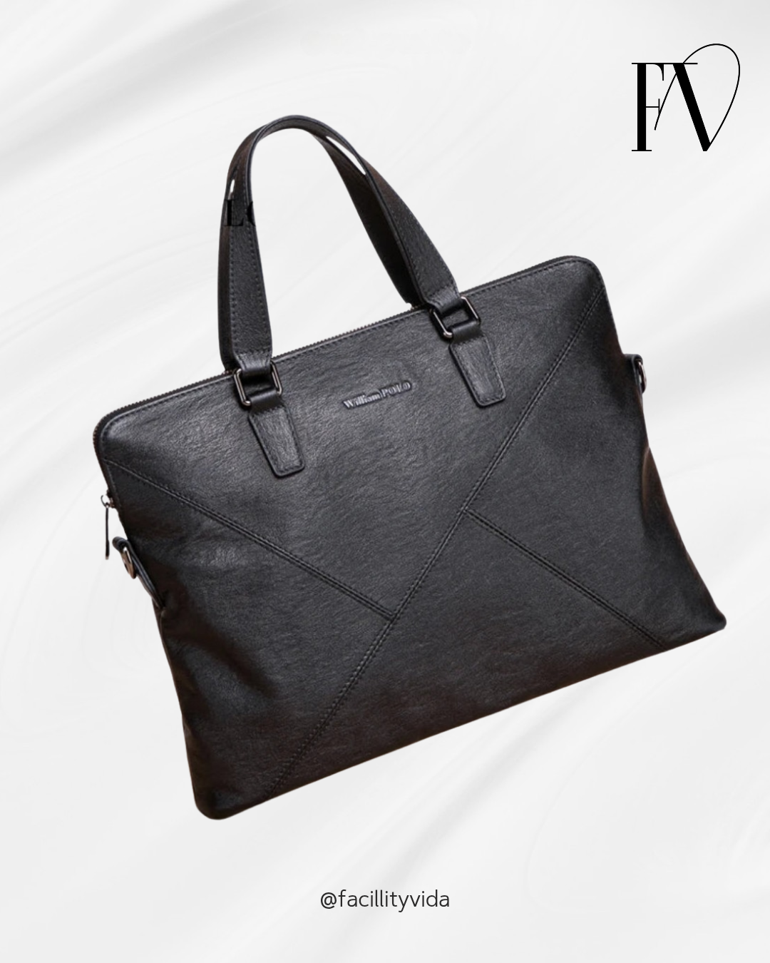 Pasta de Couro Masculina William Polo - Estilo All Black