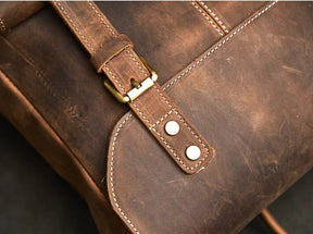 Mochila de Couro Genuíno Modelo Retro Prime