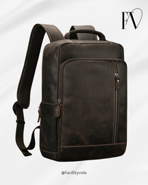 Mochila de Couro Executiva para Notebook com Tecnologia Usb