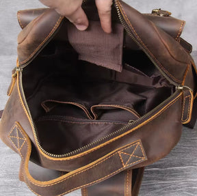 Mochila Masculina de Couro Legítimo para Notebook – Modelo Clássico Premium!