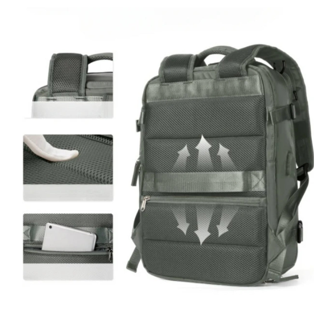 Mochila de Viagem Expansiva Impermeável com Carregamento USB – Modelo FacilityPlus