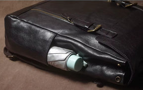 Mochila de Couro Legítimo Linha Prime Retro Allblack