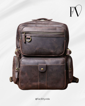 Mochila Masculina de Couro Original para Laptop – Modelo Prestige