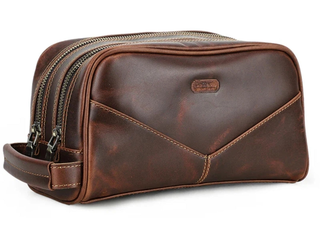 Nécessaire Masculina de Couro Retro Premium !