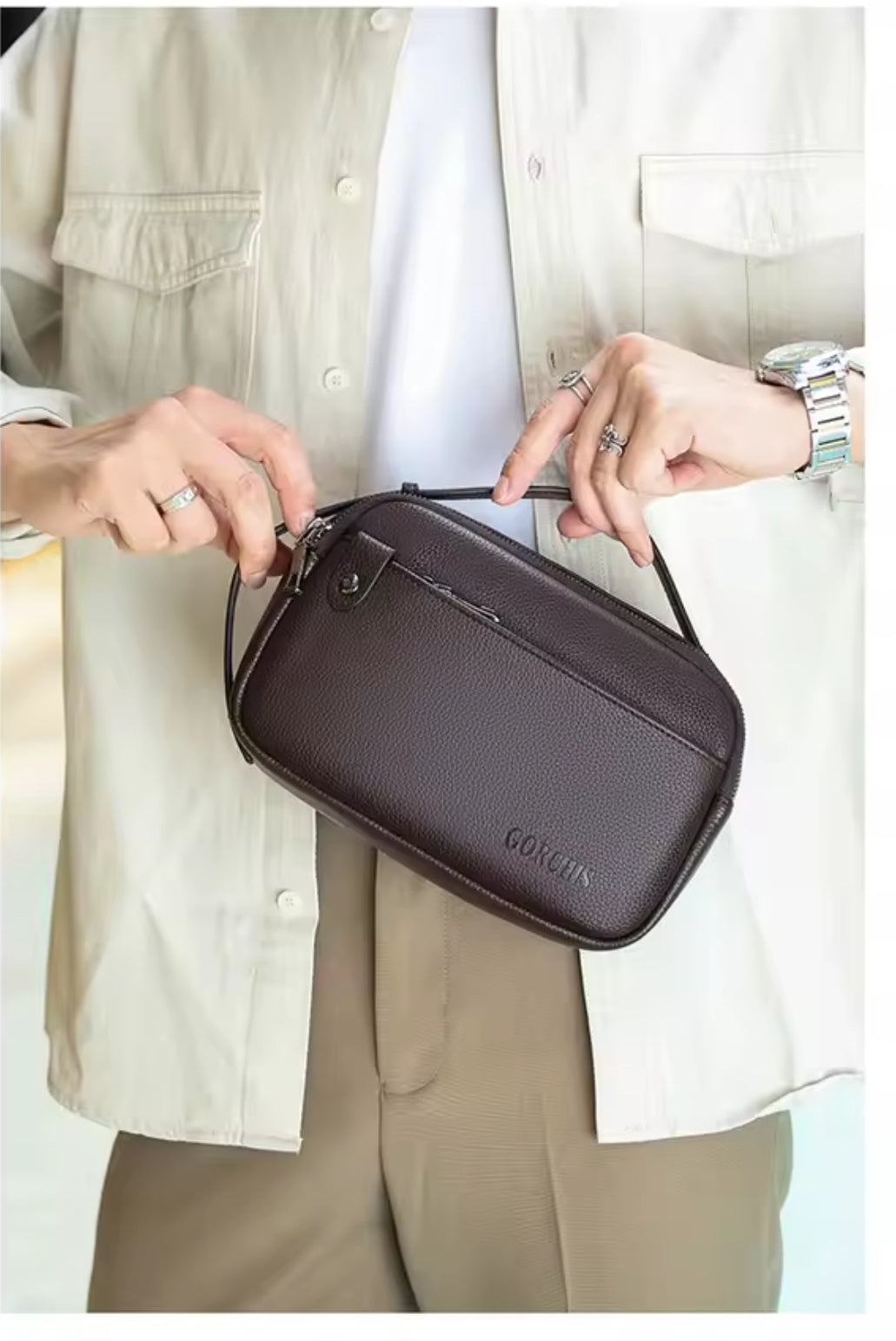 Nécessaire Masculina de Couro – Modelo Britânico