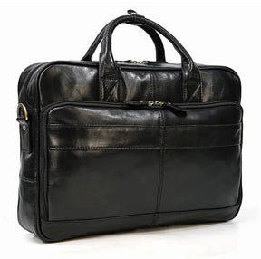 Maleta Masculina de Couro Legítimo All Black – Modelo Prime