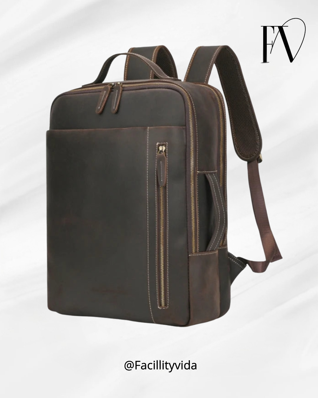 Mochila em Couro Legítimo de Viagem - Modelo Executivo