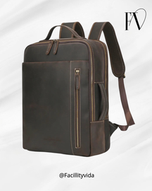 Mochila em Couro Legítimo de Viagem - Modelo Executivo