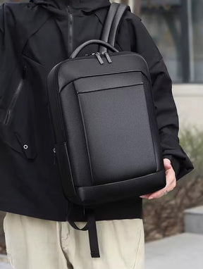 Mochila de Couro Legítimo Impermeável para Notebook