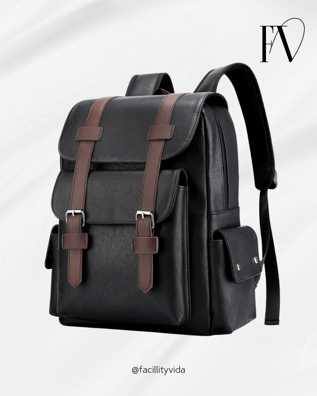 Mochila Masculina de Couro Vintage Britânica