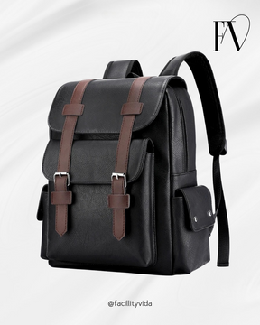 Mochila Masculina de Couro Vintage Britânica
